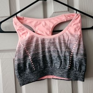 Pink & Gray Sport Bra M